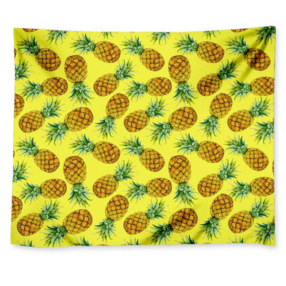 Pastel Yellow Pineapple Pattern Print Tapestry