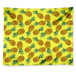 Pastel Yellow Pineapple Pattern Print Tapestry