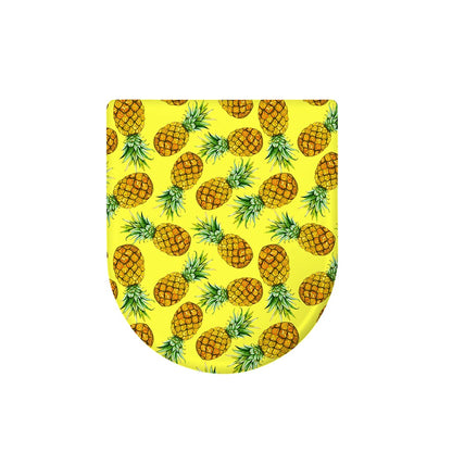 Pastel Yellow Pineapple Pattern Print Toilet Lid Cover