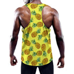 Pastel Yellow Pineapple Pattern Print Training Tank Top