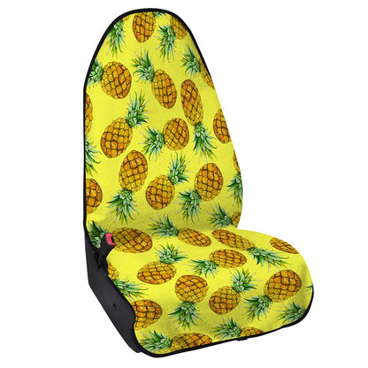 Pastel Yellow Pineapple Pattern Print Waterproof Car Seat Cover