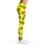 Pastel Yellow Pineapple Pattern Print Women's Leggings