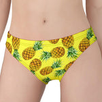 Pastel Yellow Pineapple Pattern Print Women's Panties