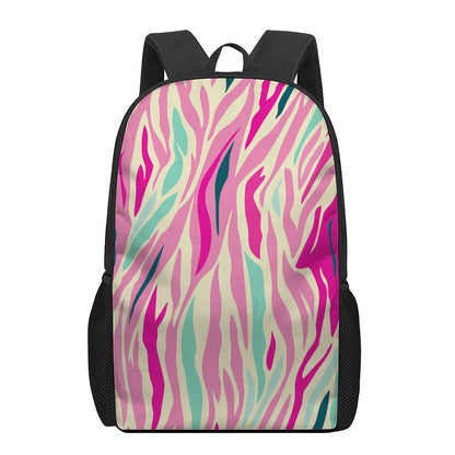 Pastel Zebra Pattern Print 17 Inch Backpack
