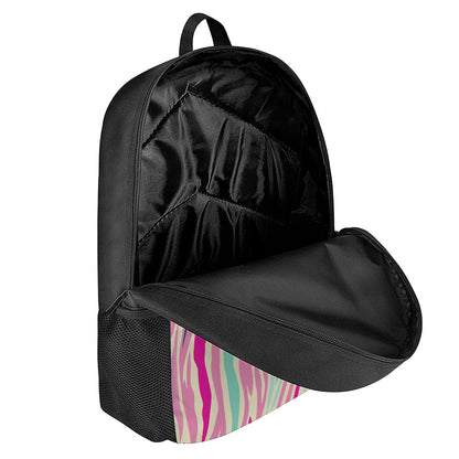 Pastel Zebra Pattern Print 17 Inch Backpack