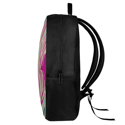Pastel Zebra Pattern Print 17 Inch Backpack