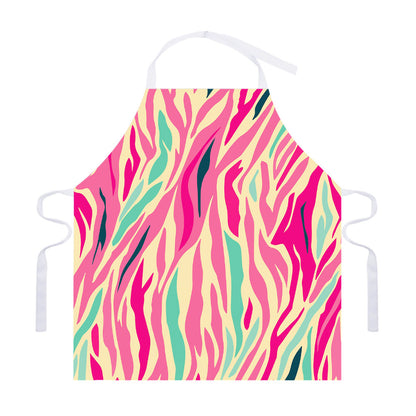 Pastel Zebra Pattern Print Adjustable Apron