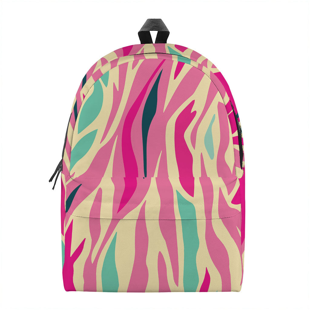 Pastel Zebra Pattern Print Backpack