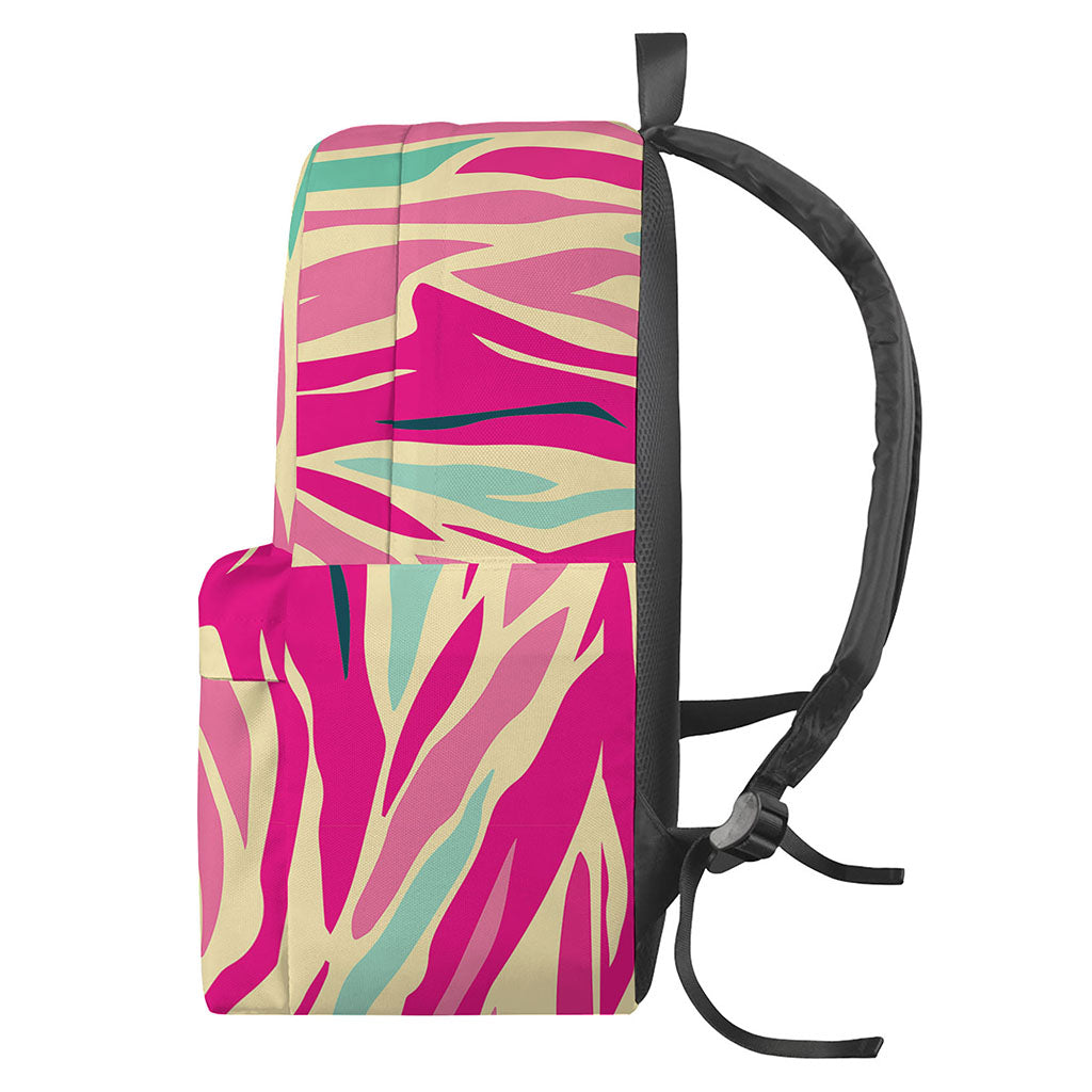 Pastel Zebra Pattern Print Backpack