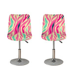 Pastel Zebra Pattern Print Bar Stool Covers