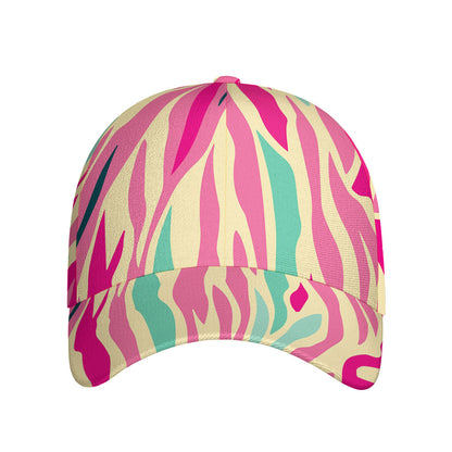 Pastel Zebra Pattern Print Baseball Cap