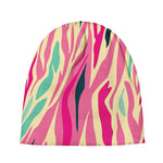 Pastel Zebra Pattern Print Beanie