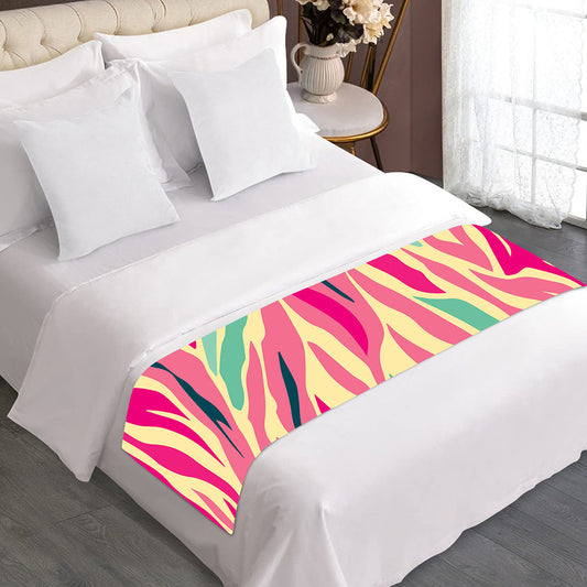 Pastel Zebra Pattern Print Bed Runner