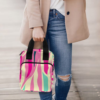 Pastel Zebra Pattern Print Bible Tote Bag