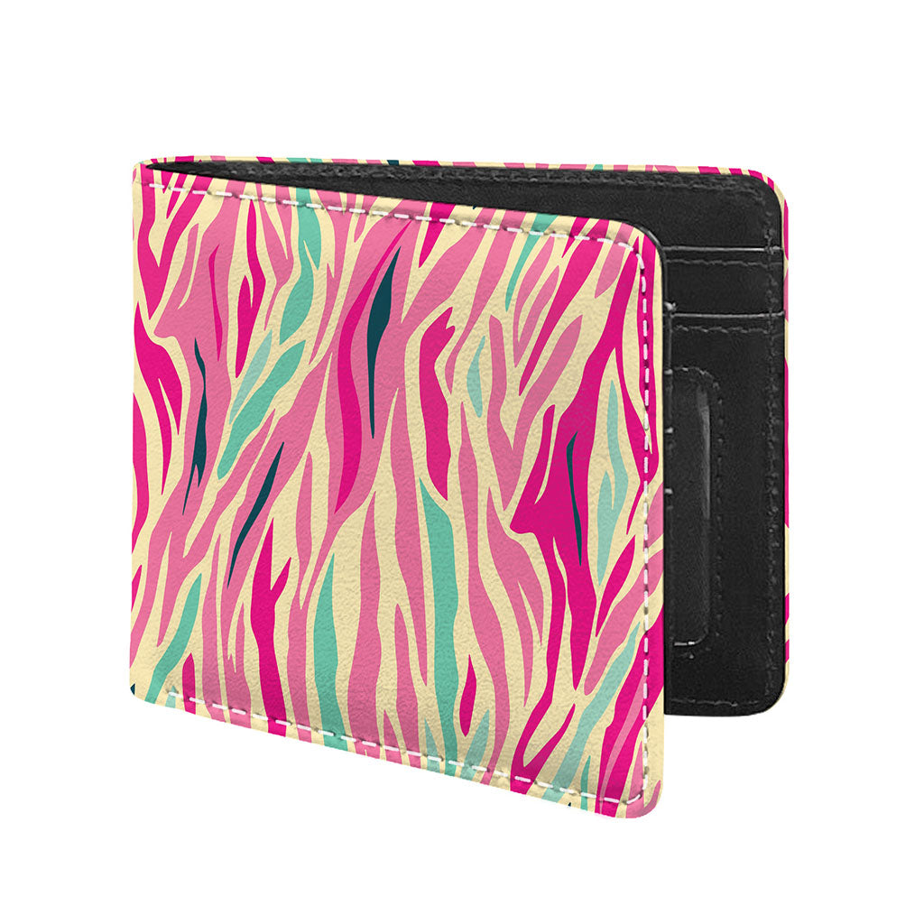 Pastel Zebra Pattern Print Bifold Wallet