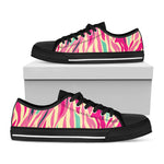 Pastel Zebra Pattern Print Black Low Top Sneakers