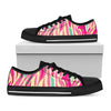 Pastel Zebra Pattern Print Black Low Top Sneakers