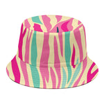 Pastel Zebra Pattern Print Bucket Hat