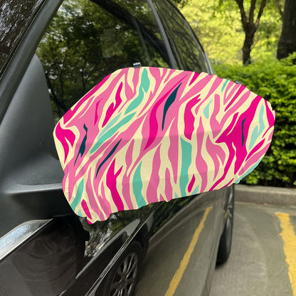 Pastel Zebra Pattern Print Car Side Mirror Covers