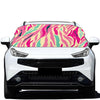 Pastel Zebra Pattern Print Car Windshield Snow Cover