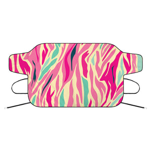 Pastel Zebra Pattern Print Car Windshield Snow Cover