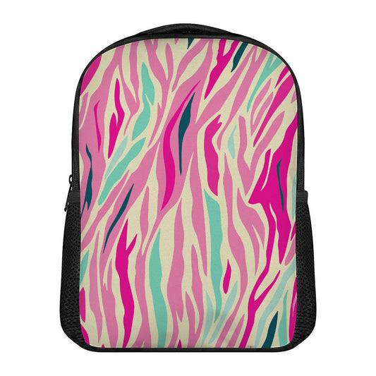 Pastel Zebra Pattern Print Casual Backpack