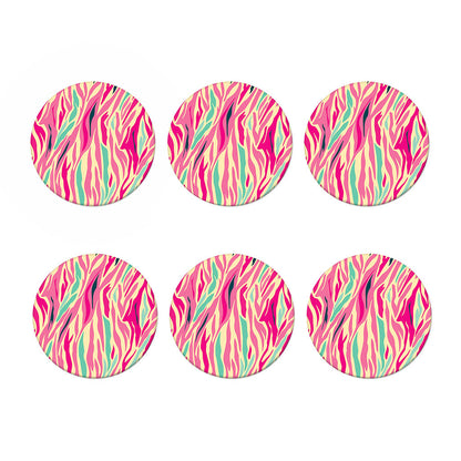 Pastel Zebra Pattern Print Coaster Set