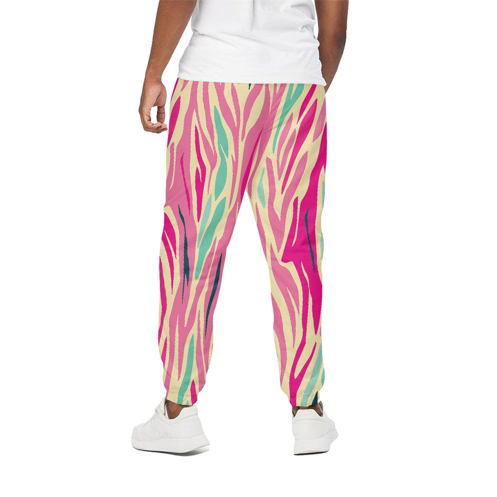 Pastel Zebra Pattern Print Cotton Pants