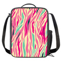 Pastel Zebra Pattern Print Crossbody Lunch Bag