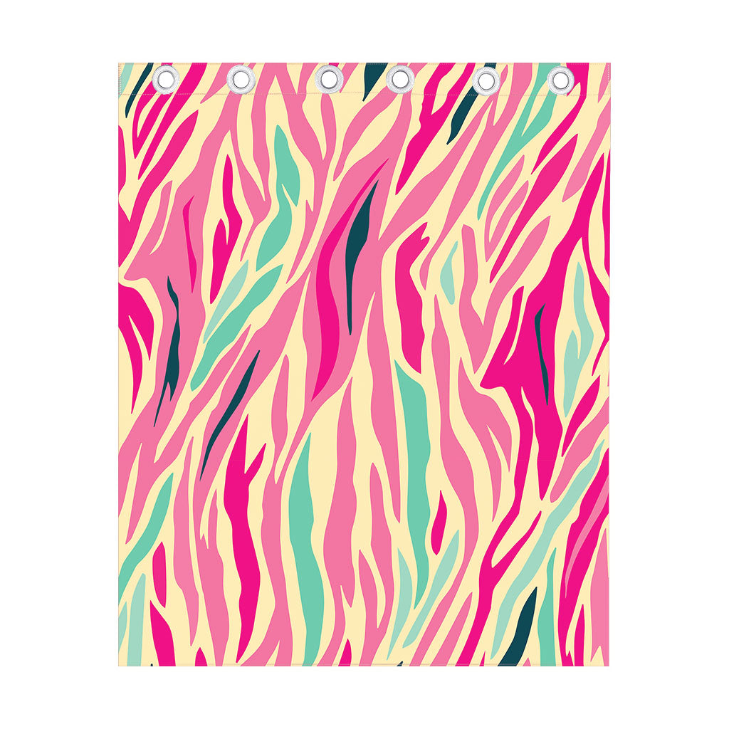 Pastel Zebra Pattern Print Curtain