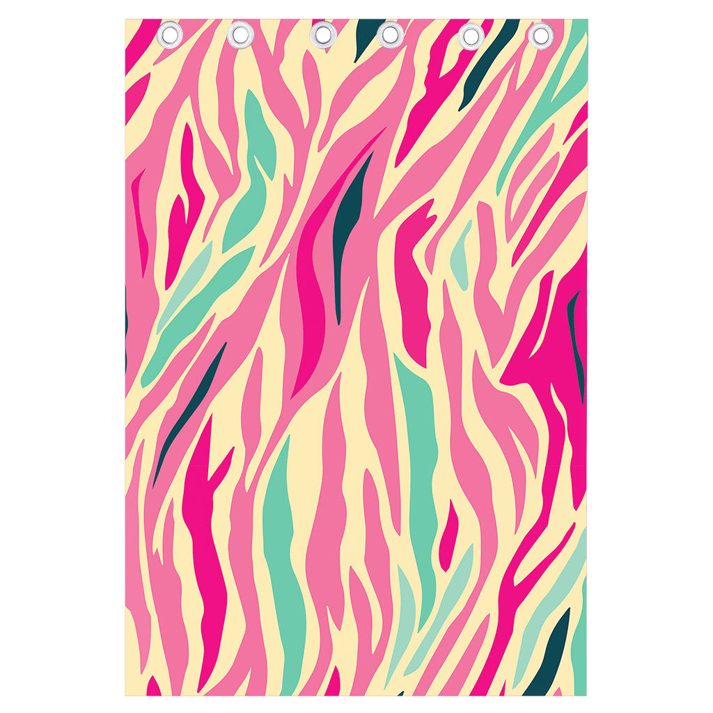 Pastel Zebra Pattern Print Curtain