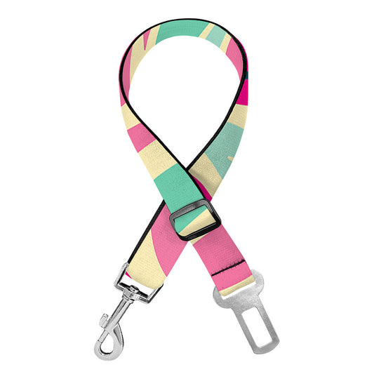 Pastel Zebra Pattern Print Dog Seat Belt