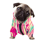 Pastel Zebra Pattern Print Dog Zip Up Hoodie