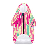 Pastel Zebra Pattern Print Dog Zip Up Hoodie