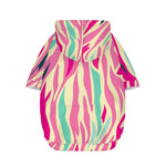 Pastel Zebra Pattern Print Dog Zip Up Hoodie