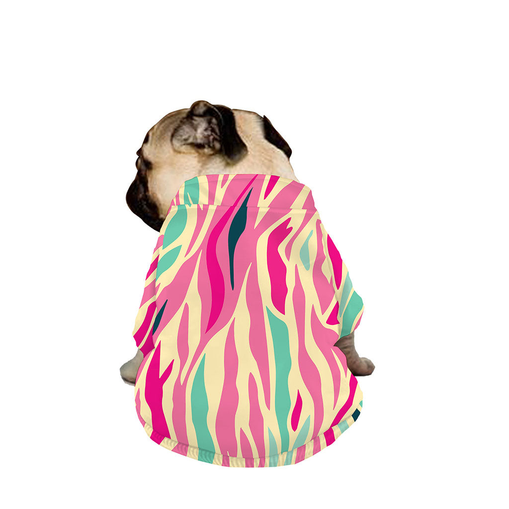 Pastel Zebra Pattern Print Dog Zip Up Jacket