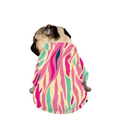 Pastel Zebra Pattern Print Dog Zip Up Jacket