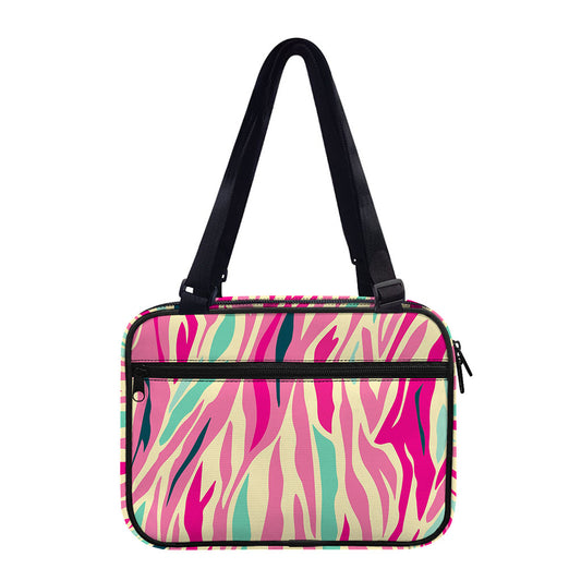 Pastel Zebra Pattern Print Double Strap Bible Bag