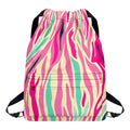 Pastel Zebra Pattern Print Drawstring Backpack
