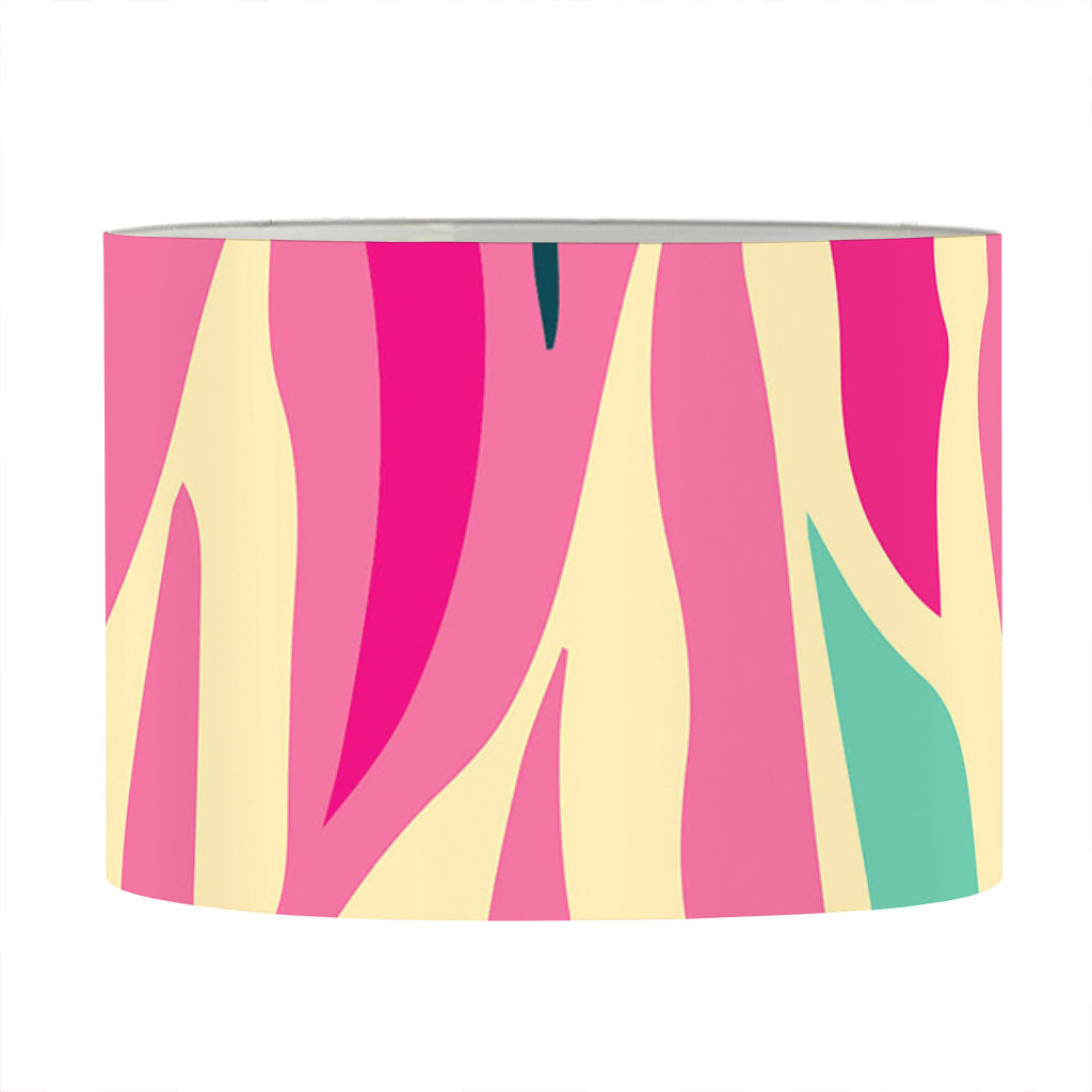 Pastel Zebra Pattern Print Drum Lamp Shade