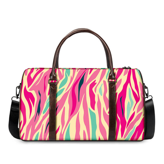 Pastel Zebra Pattern Print Duffle Bag
