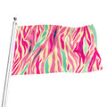 Pastel Zebra Pattern Print Flag