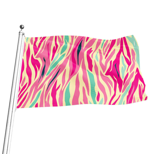 Pastel Zebra Pattern Print Flag