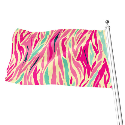 Pastel Zebra Pattern Print Flag