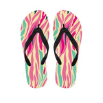 Pastel Zebra Pattern Print Flip Flops