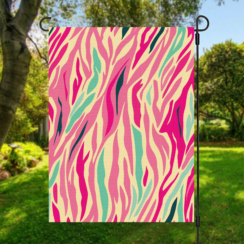 Pastel Zebra Pattern Print Garden Flag