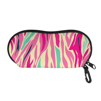 Pastel Zebra Pattern Print Glasses Case