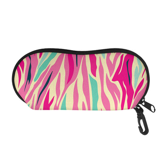 Pastel Zebra Pattern Print Glasses Case