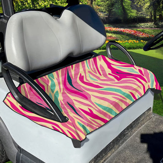Pastel Zebra Pattern Print Golf Cart Seat Cover