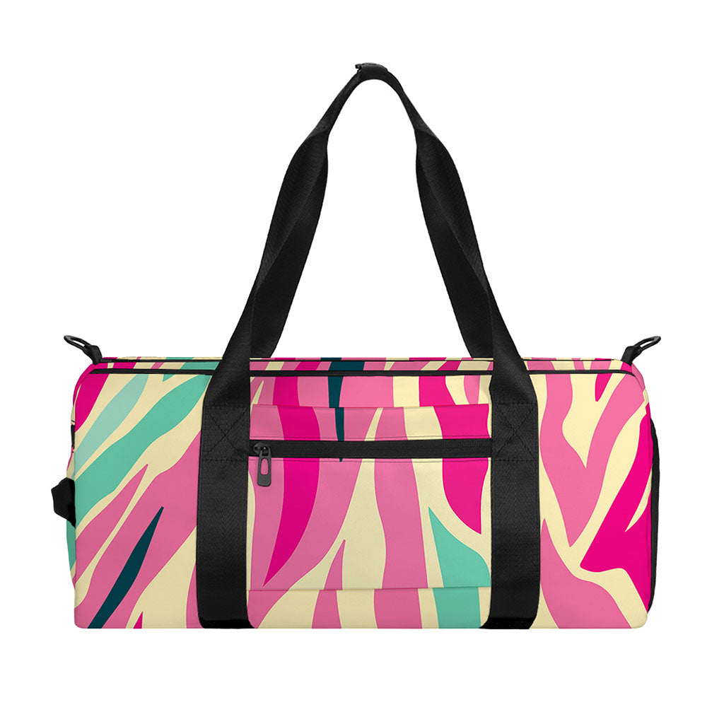 Pastel Zebra Pattern Print Gym Bag